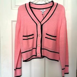 Neonrose Pink and Black Cardigan